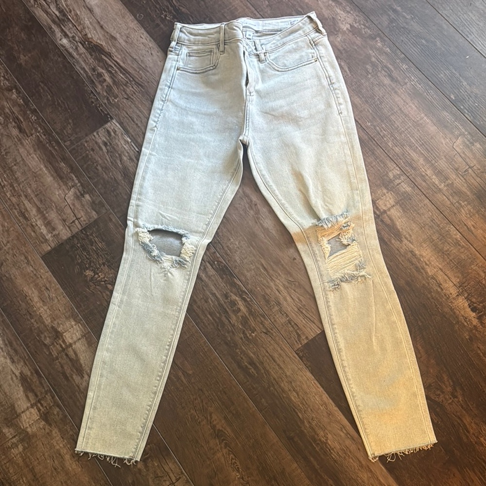 Dear John Light Gray Distressed Skinny Jeans